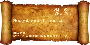 Neugebauer Klaudia névjegykártya